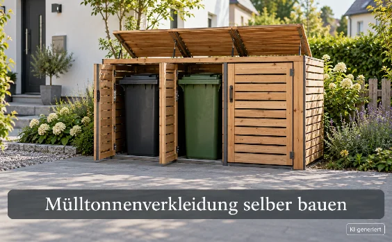 Mülltonnenverkleidung aus Holz