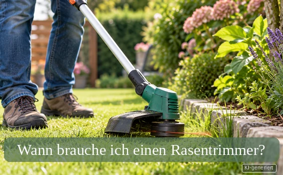 Rasentrimmer bei der Arbeit