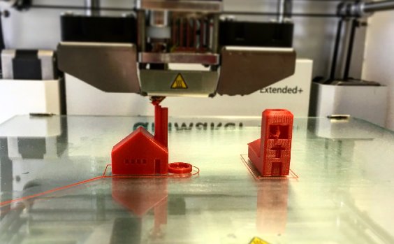 Kleine Häuser aus dem 3D-Drucker