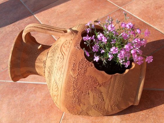 topf antik blume vase terrasse