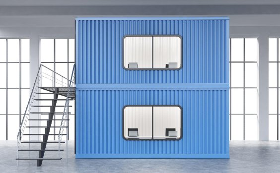 Bürocontainer blau in Halle